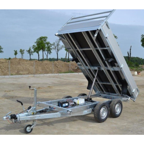 Reboque basculante hidráulico 2700 kg sol 300×150 cm bomba elétrica